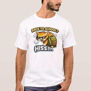 Terug naar school sissend grappig kat ontwerp t-shirt