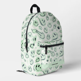 Terug naar School Smile Green Pastel Modern Bedrukte Rugzak