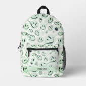 Terug naar School Smile Green Pastel Modern Bedrukte Rugzak (Voorkant)