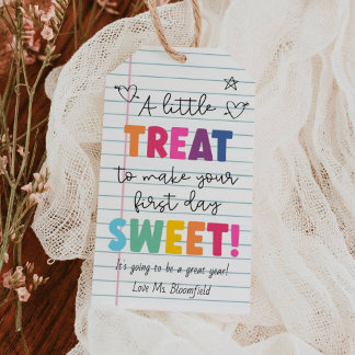 Terug naar school snoepkaart cadeaulabel