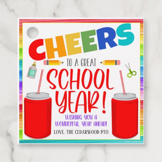 Terug naar School Soda Gift-Labels Bedankjes Labels (Voorkant)