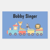 Terug naar School Speelgoed Train Giraffe Zebra Le Rechthoekige Sticker (Voorkant)