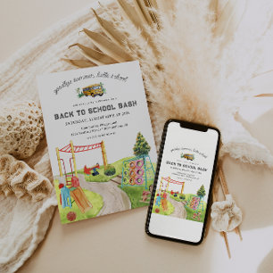 Terug naar school   Speeltuin Park Party Kaart