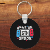 Terug naar school spel op 5e klas leuke gamer Kind Sleutelhanger (Achterkant)