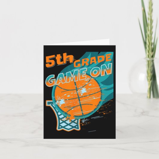 Terug naar school spel op 5th Grade student Basket Kaart (Voorkant)
