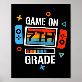 Terug naar school spel op 7e klas grappige gamer K Poster