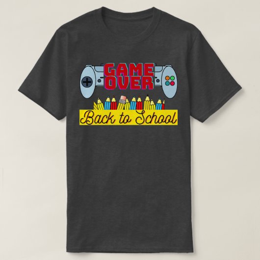 Terug naar school, spel over de controle van leerk t-shirt (Design voorkant)