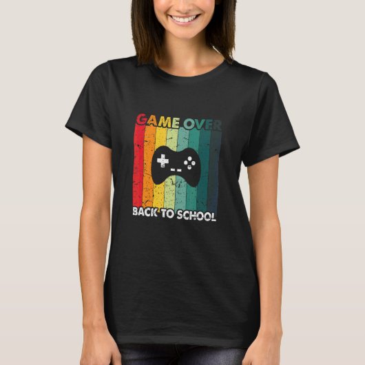 Terug naar school spel voorbij Retro controller le T-shirt (Voorkant)