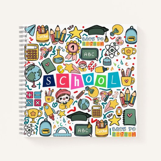 Terug naar school spiraal notebook notitieboek (Voorkant)
