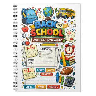 Terug naar school spiraal notebook voor huiswerk o notitieboek