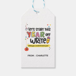 Terug naar school start het jaar af Schrijf cadeau Cadeaulabel