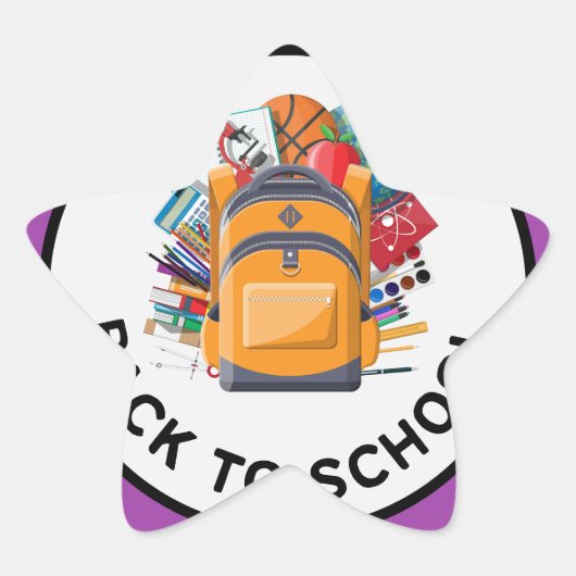 terug naar school ster sticker (Voorkant)