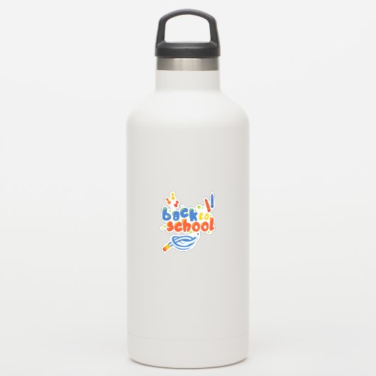 Terug naar school sticker (Waterfles)
