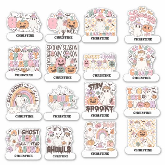 Terug naar school Stickers Halloween Assortiment (Voorkant)