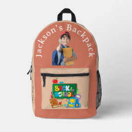 Terug naar school stoffige perzik bedrukte rugzak