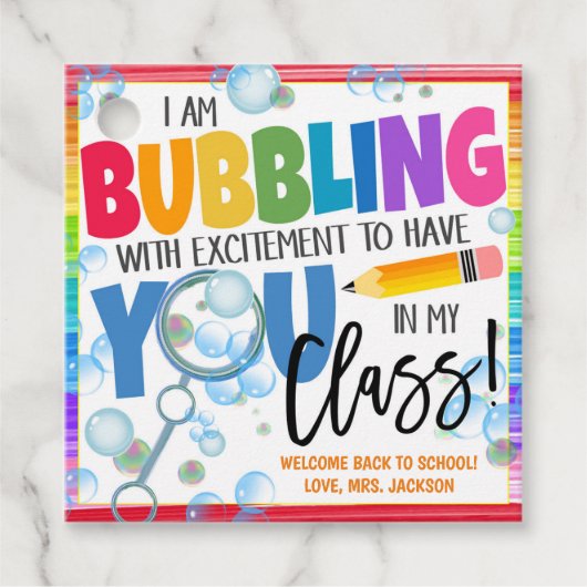 Terug naar School Student Bubbles Gift Label (Voorkant)