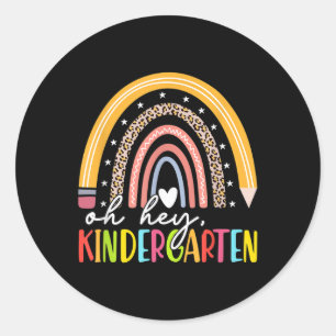 Terug naar school Studenten Leraar Regenboog Oh He Ronde Sticker