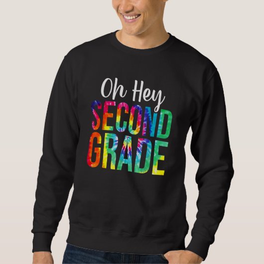 Terug naar school studenten leraar tie dye hey 2e trui (Voorkant)
