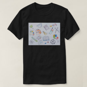 Terug naar school studiebenodigdheden, school t-shirt