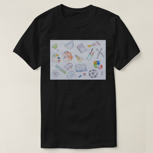 Terug naar school studiebenodigdheden, school t-shirt (Design voorkant)