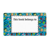 Terug naar School Supplies Doodle Art Etiket (Voorkant)