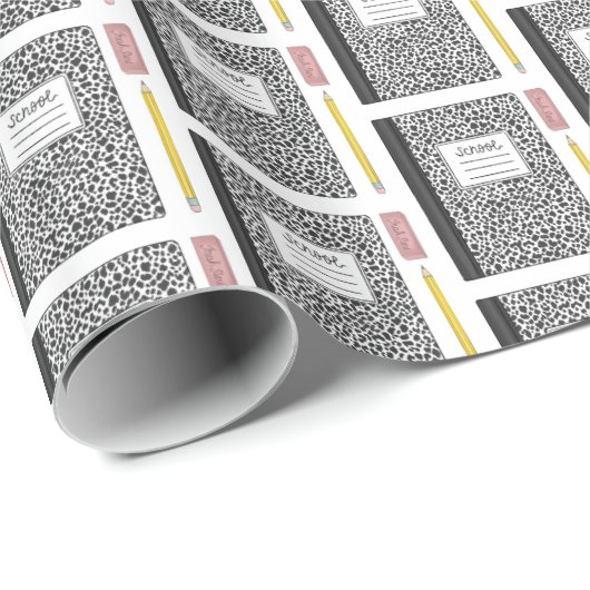 Terug naar School Supplies Eerste Dag Afstuderen Cadeaupapier (Rol Hoek)