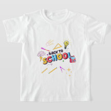 Terug naar School Supplies Shirt Kleurrijke Doodle