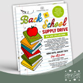 Terug naar School Supply Drive Charity Raffle Flyer