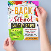 Terug naar School Supply Drive Fondsenwerving Flyer (Hand)