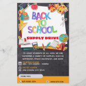 Terug naar School Supply Drive Fundraiser Flyer (Voorkant)