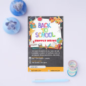 Terug naar School Supply Drive Fundraiser Flyer (Enkel)