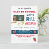Terug naar School Supply Drive Fundraiser FLYER Kaart (Staand voorkant)