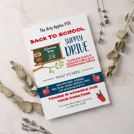 Terug naar School Supply Drive Fundraiser FLYER Kaart