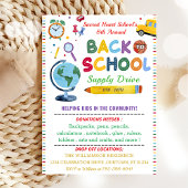 Terug naar School Supply Drive Party Kaart