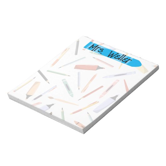 Terug naar School Supply Gepersonaliseerd Notitieblok (Linkerzijde)