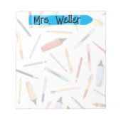 Terug naar School Supply Gepersonaliseerd Notitieblok (Voorkant)