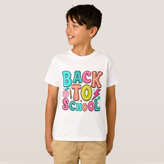 Terug naar school t-shirt (Voorkant volledig)