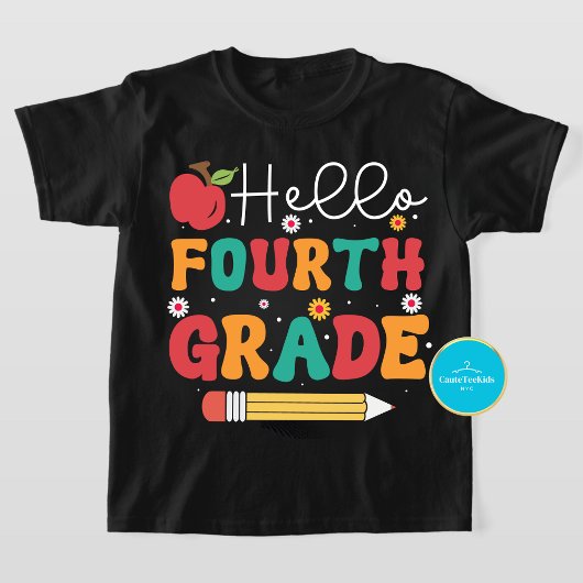 Terug naar School T-shirt hallo | Fourth Grade T-s