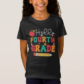 Terug naar School T-shirt hallo | Fourth Grade T-s (Voorkant)