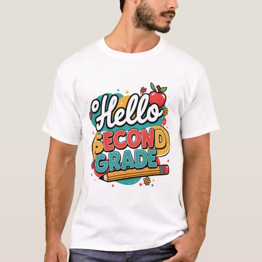 Terug naar School T-shirt hallo | T-shirt van twee (Voorkant)