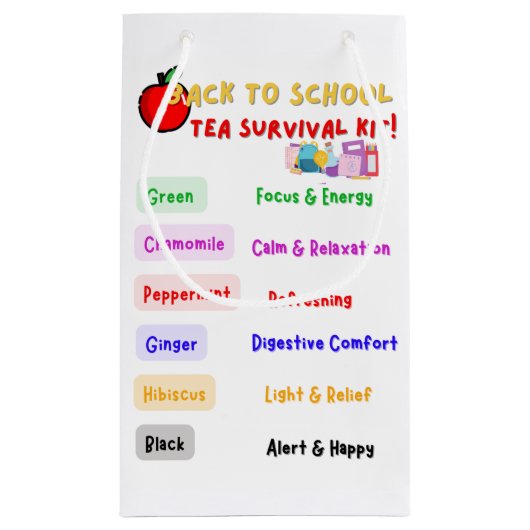 Terug naar School Tea Survival Kit Klein Cadeauzakje (Achterkant)