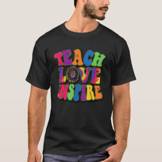 Terug naar school Teach Love Inspire Retro Leraren T-shirt
