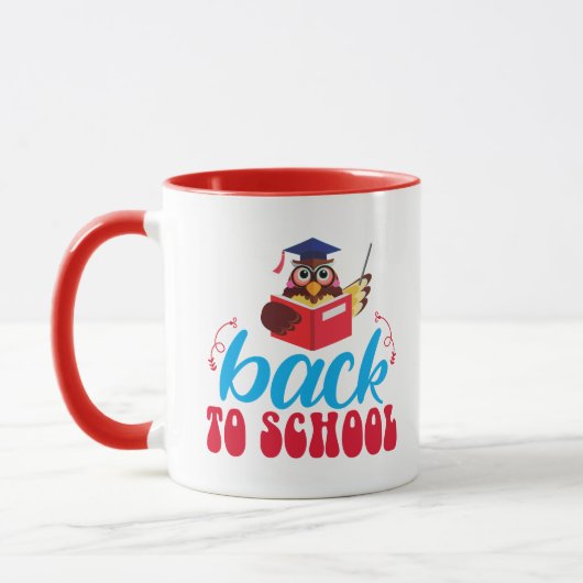 Terug naar School Teacher Uil Koffie Mok (Links)