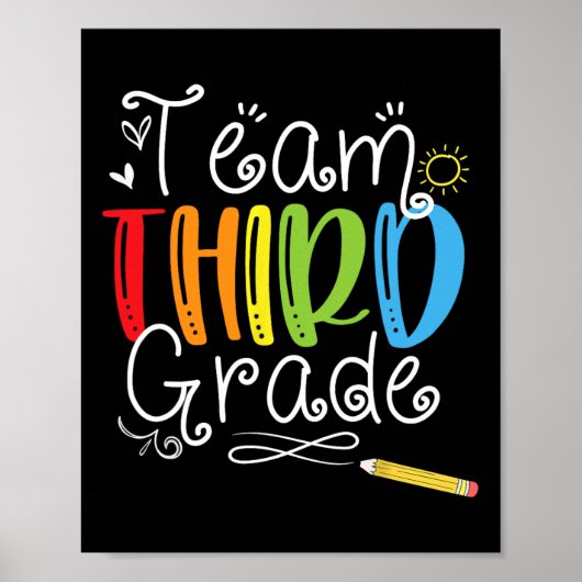 Terug naar school team derde klas 3e leraar studen poster (Voorkant)