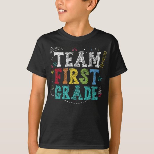 Terug naar school Team eerste klas student 100e da T-shirt (Voorkant)