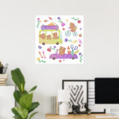 Terug naar school: Teddy is klaar voor school Poster (Thuiskantoor)