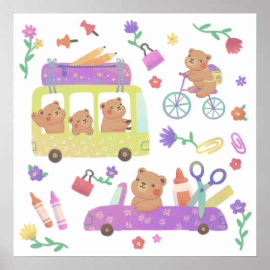Terug naar school: Teddy is klaar voor school Poster (Voorkant)