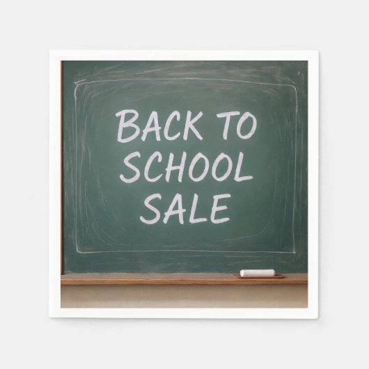 Terug naar school Teken op een groen schoolbord Servet (Voorkant)