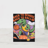 Terug naar school terug naar Ballin Basketbal Dino Kaart (Voorkant)