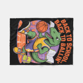Terug naar school Terug naar Ballin Basketball Din Fleece Deken (Voorkant (Horizontaal))